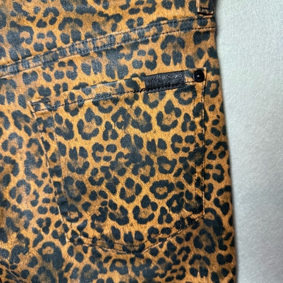 7 For All Mankind Womens High-Waist Slim Kick Flared Jeans Leopard Pants Size 28 - Picture 5 of 12
